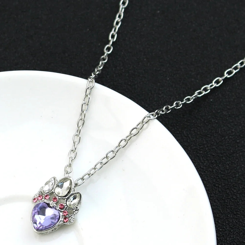 Rapunzel Heart Crystal Crown Necklace Exquisite Inlay Colorful Zircon Retro Princess Pendant Movie Same Cosplay Jewelry